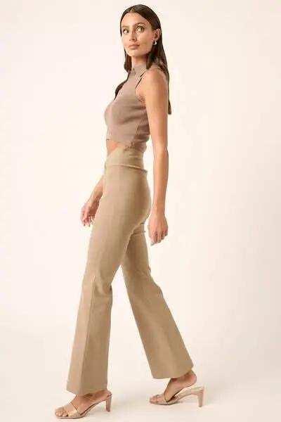 Chic Flare Pants with Surplice V-Waist Design - Love Salve
